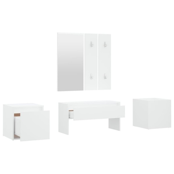 Juego de muebles de recibidor madera contrachapada blanco