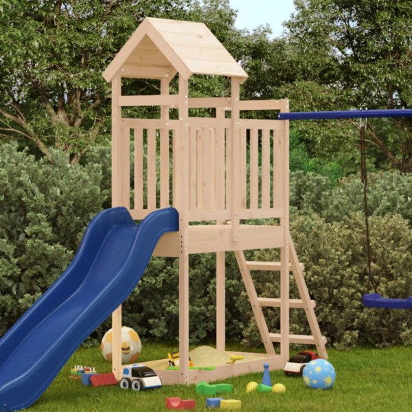 Parque infantil de exterior madera maciza de pino 53x110x214 cm