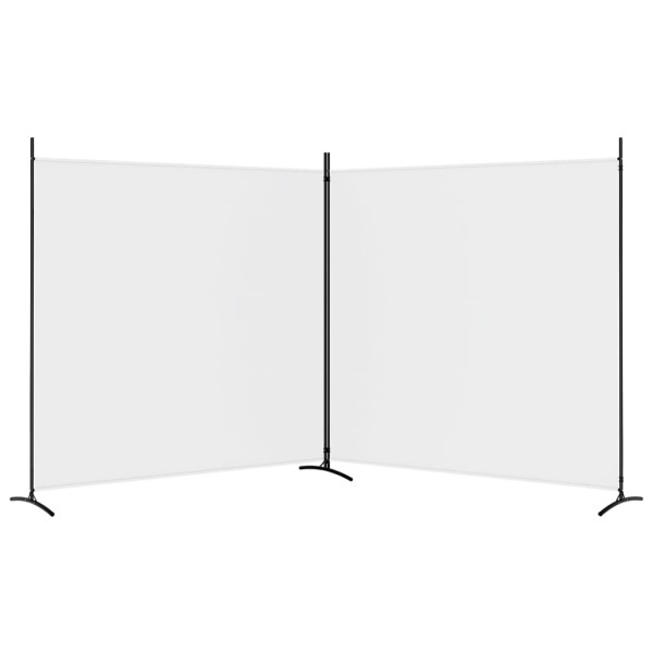 Biombo divisor de 2 paneles de tela blanco 348x180 cm