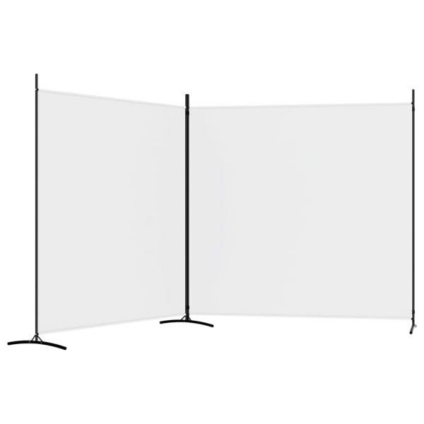 Biombo divisor de 2 paneles de tela blanco 348x180 cm