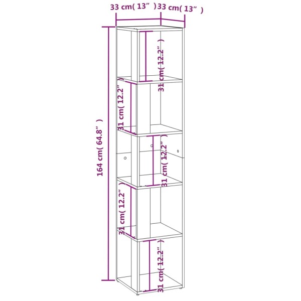 Mueble de esquina madera contrachapada blanco 33x33x164,5 cm