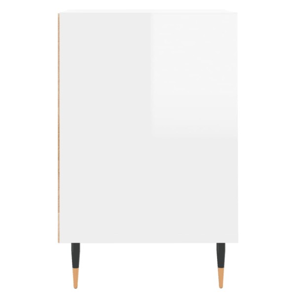 Mueble de TV madera contrachapada blanco brillo 100x35x55 cm