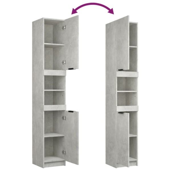 Set de muebles baño 3 pzas madera contrachapada gris hormigón