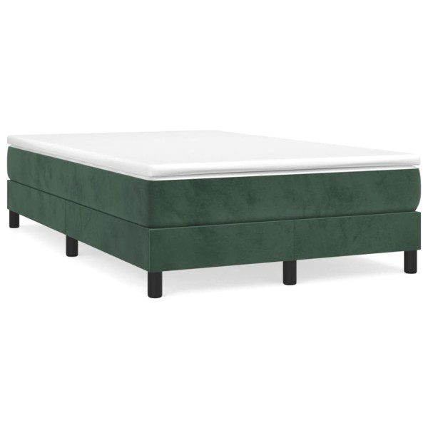 Estructura de cama box spring terciopelo verde oscuro 120x200cm