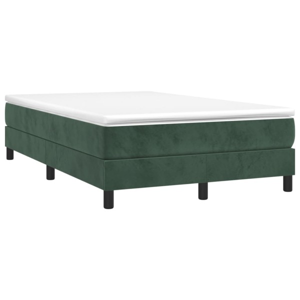 Estructura de cama box spring terciopelo verde oscuro 120x200cm