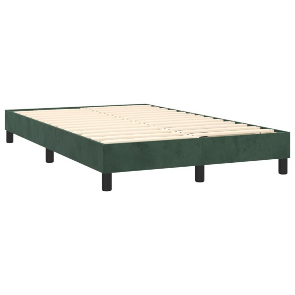 Estructura de cama box spring terciopelo verde oscuro 120x200cm