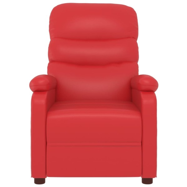 Sillón de masaje de cuero sintético rojo