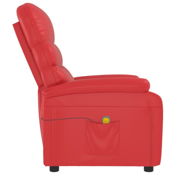 Sillón de masaje de cuero sintético rojo