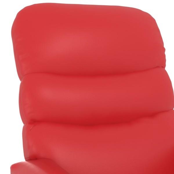 Sillón de masaje de cuero sintético rojo