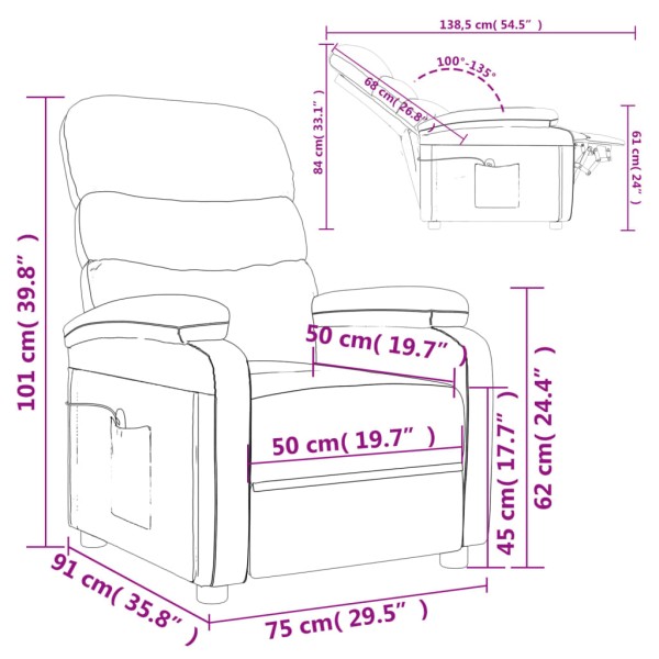 Sillón de masaje de cuero sintético rojo