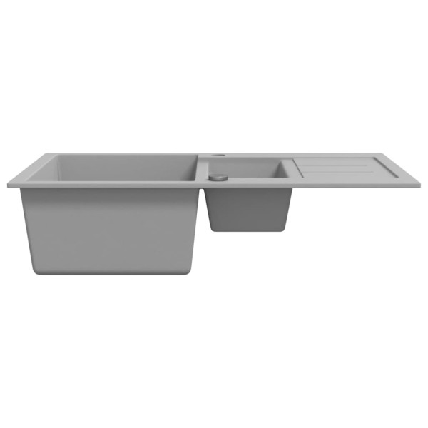 Fregadero de cocina con dos senos granito gris