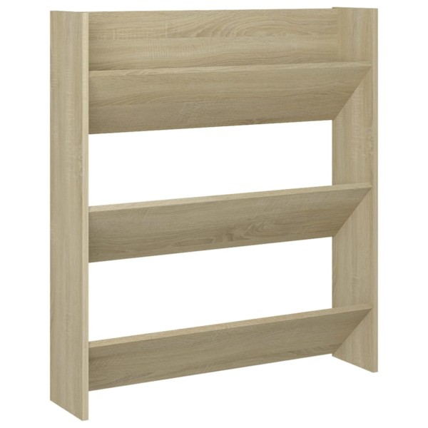 Zapatero de pared madera contrachapada roble Sonoma 80x18x90 cm