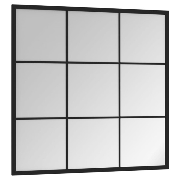 Espejo de pared metal negro 60x60 cm