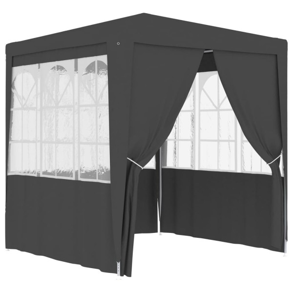 Carpa profesional fiestas con paredes gris 90 g/m² 2,5x2,5 m