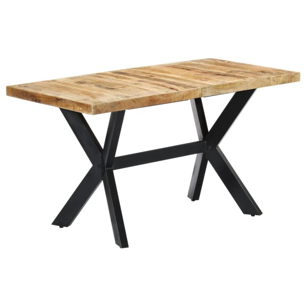 Mesa de comedor madera maciza de mango en bruto 140x70x75 cm