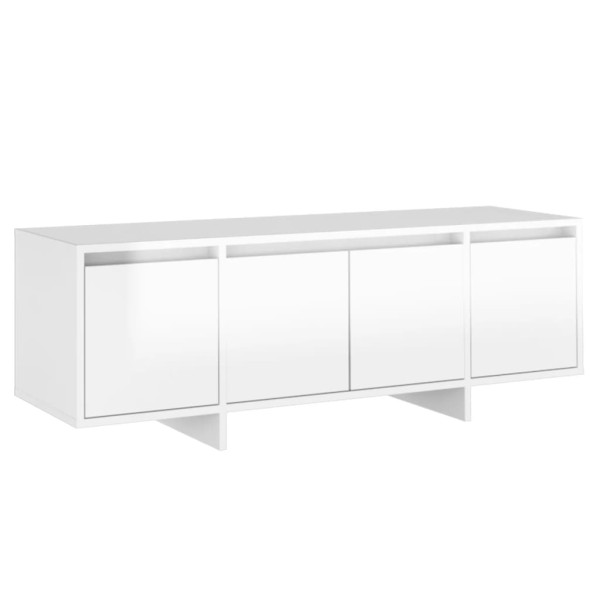 Mueble de TV madera contrachapada blanco brillo 120x30x40,5 cm