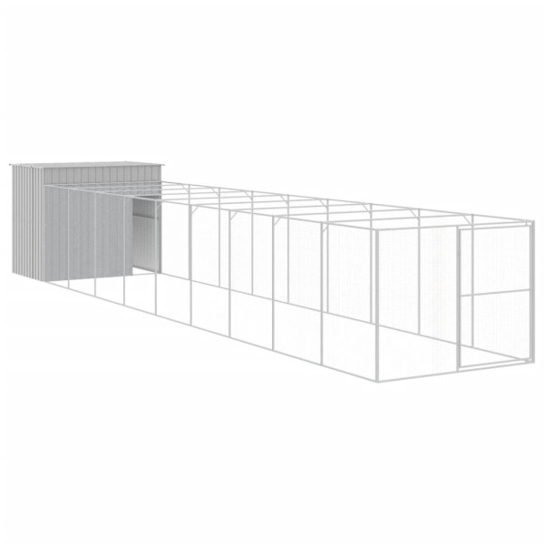 Caseta perro corral acero galvanizado gris claro 214x1069x181cm