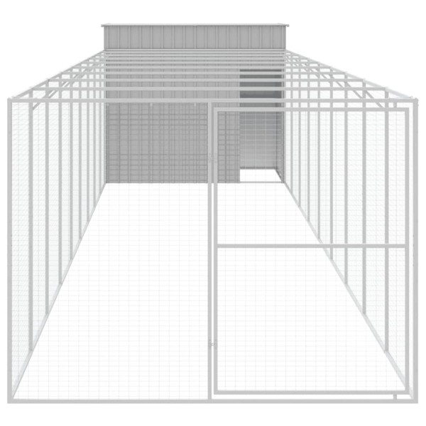 Caseta perro corral acero galvanizado gris claro 214x1069x181cm