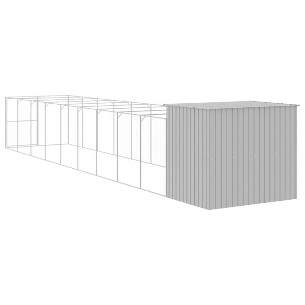 Caseta perro corral acero galvanizado gris claro 214x1069x181cm