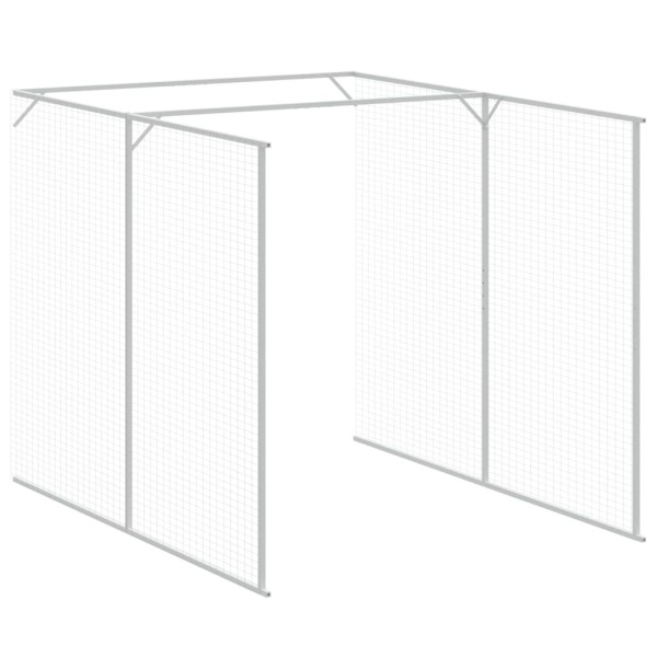 Caseta de perros con corral acero galvanizado 165x455x181 cm