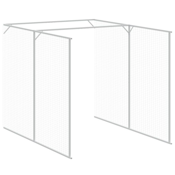 Caseta perros con corral acero galvanizado gris 165x863x181 cm