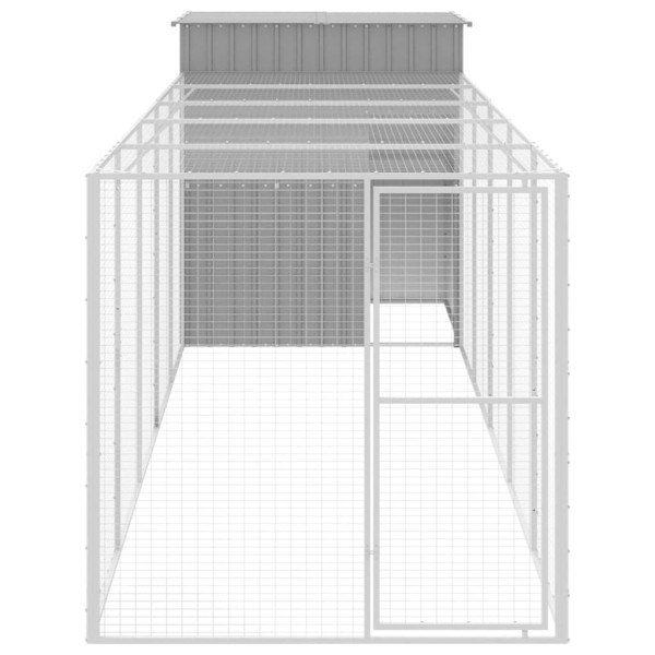 Gallinero con corral acero galvanizado gris claro 165x659x181cm