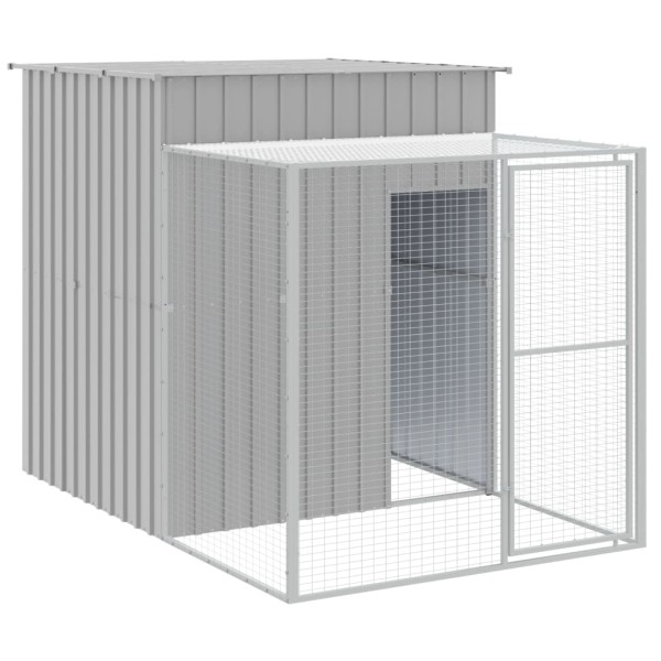 Gallinero con corral acero galvanizado gris claro 165x659x181cm