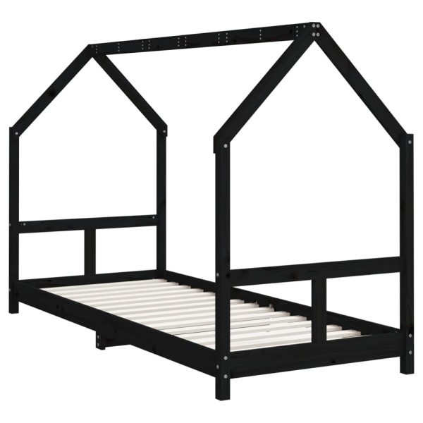 Estructura de cama para niños madera de pino negro 80x200 cm