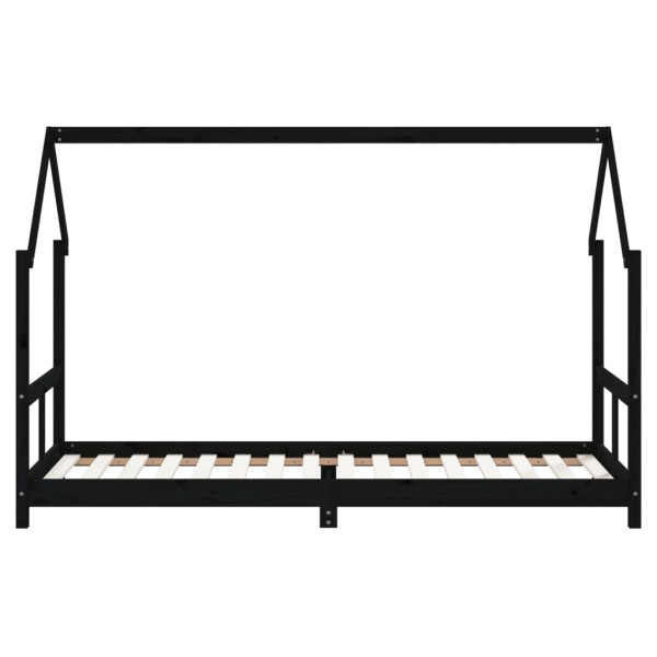 Estructura de cama para niños madera de pino negro 80x200 cm