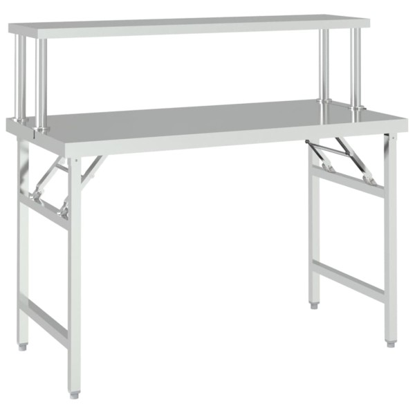 Mesa de trabajo para cocina con estante acero inox 120x60x115cm