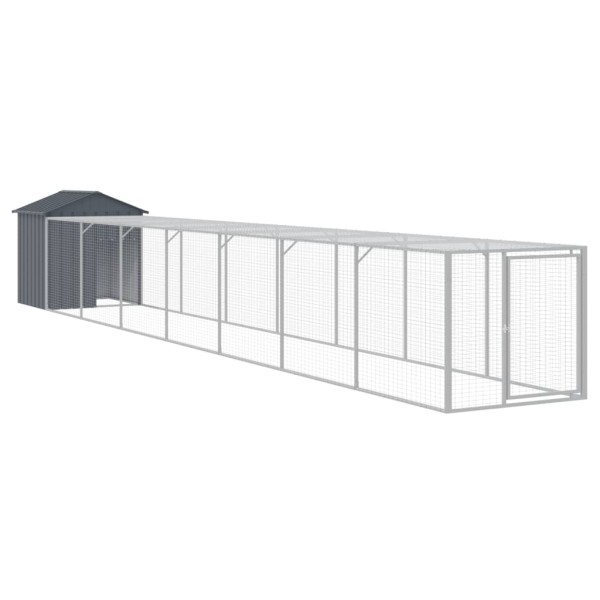 Jaula gallinas con corral acero galvanizado gris 117x813x123 cm