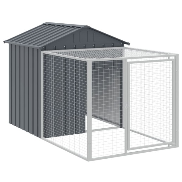 Jaula gallinas con corral acero galvanizado gris 117x1221x123cm