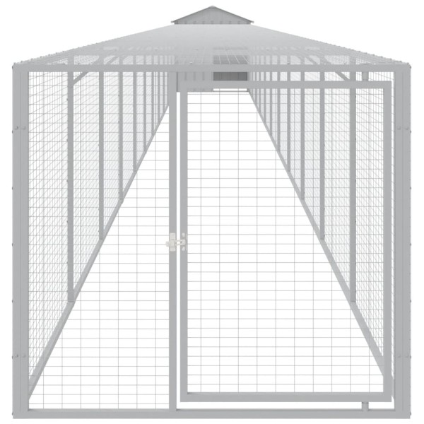 Gallinero y corral acero galvanizado gris claro 117x1221x123 cm