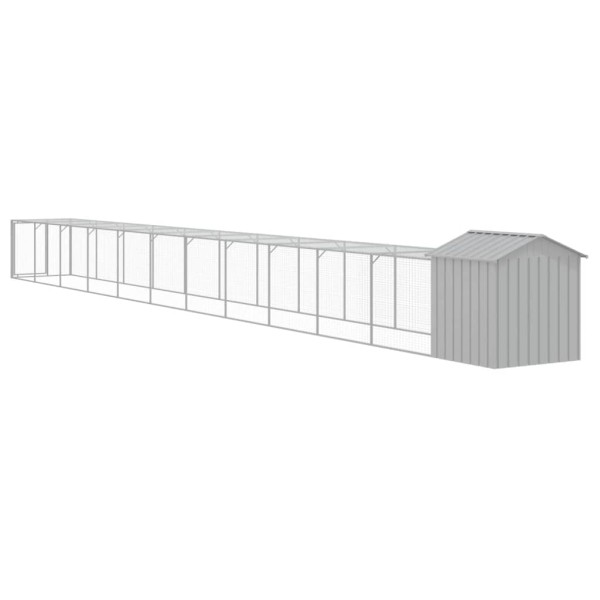 Gallinero y corral acero galvanizado gris claro 117x1221x123 cm