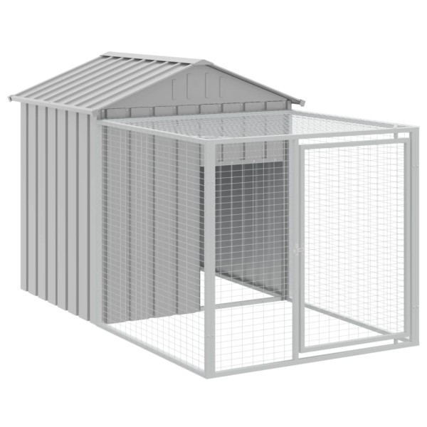 Gallinero y corral acero galvanizado gris claro 117x1221x123 cm