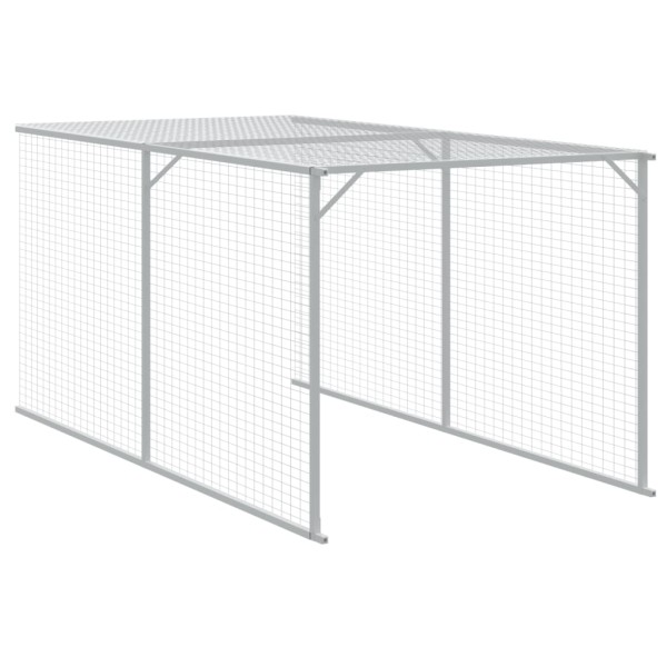 Gallinero y corral acero galvanizado gris claro 117x1221x123 cm