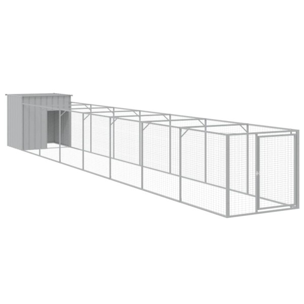 Caseta perros corral acero galvanizado gris claro 110x813x110cm