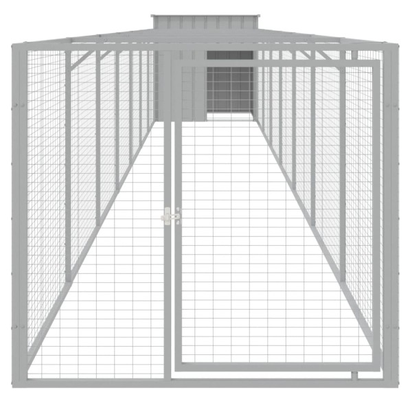 Caseta perros corral acero galvanizado gris claro 110x813x110cm