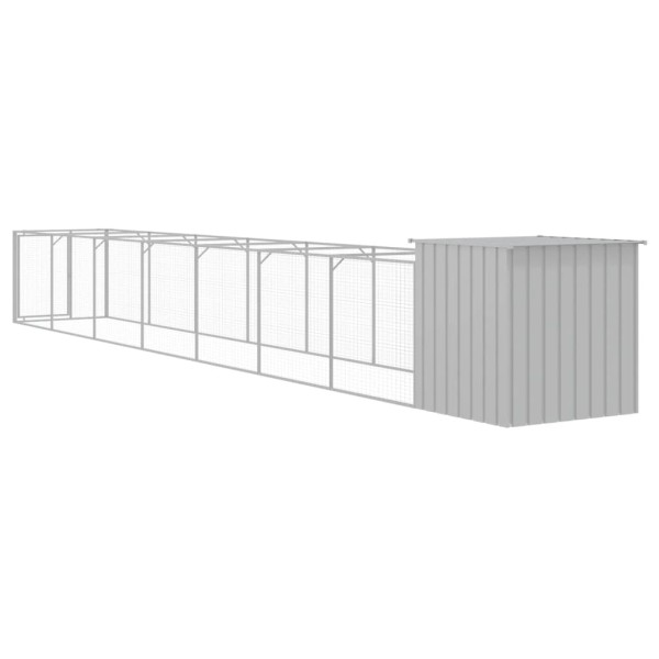 Caseta perros corral acero galvanizado gris claro 110x813x110cm