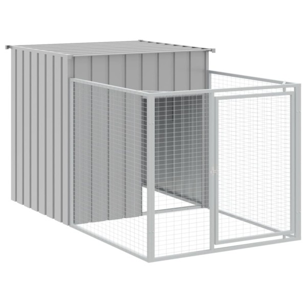 Caseta perros corral acero galvanizado gris claro 110x813x110cm