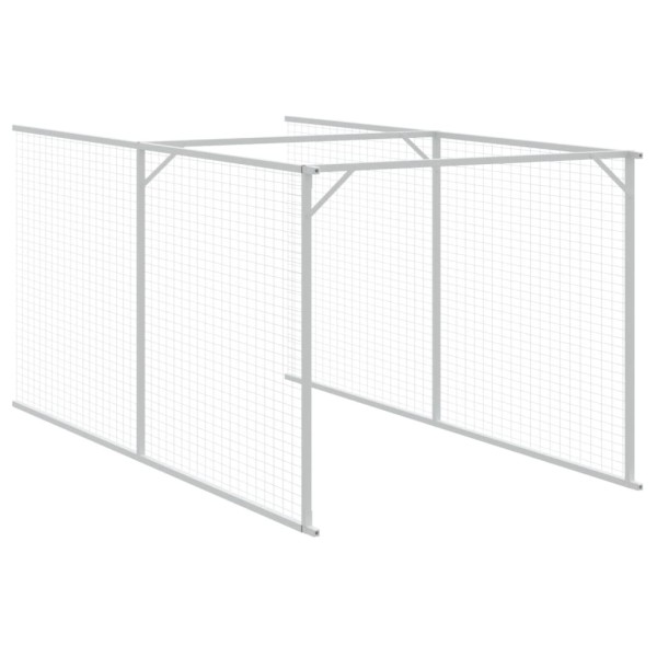 Caseta perros corral acero galvanizado gris claro 110x813x110cm