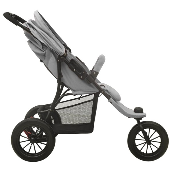 Carrito de bebés de acero gris claro