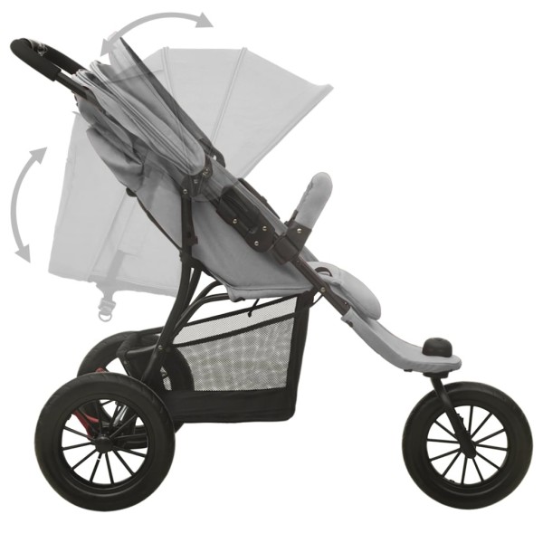 Carrito de bebés de acero gris claro