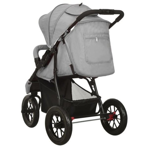 Carrito de bebés de acero gris claro