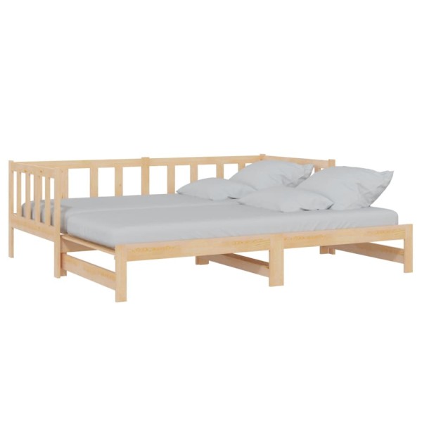 Sofá cama extraíble madera maciza de pino 2x(90x200) cm