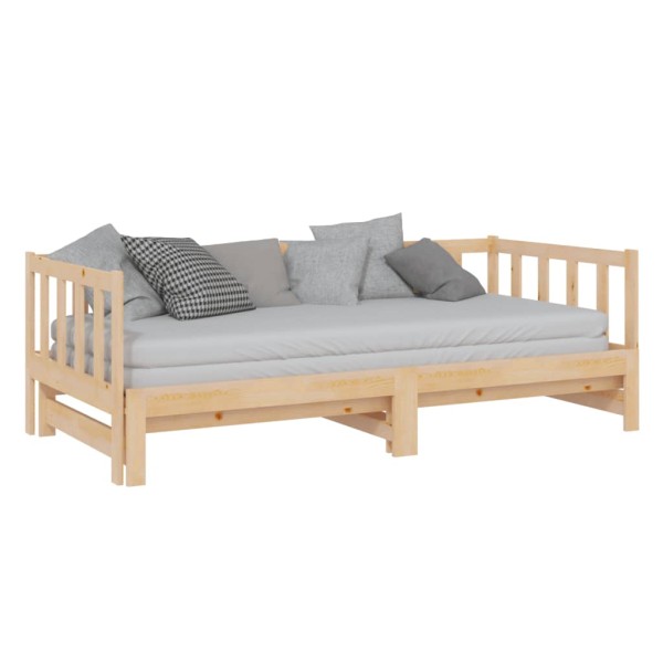 Sofá cama extraíble madera maciza de pino 2x(90x200) cm