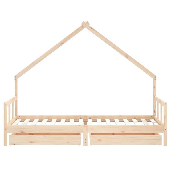 Estructura de cama para niños con cajones madera pino 90x200 cm