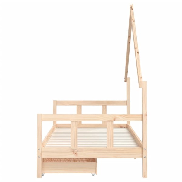 Estructura de cama para niños con cajones madera pino 90x200 cm