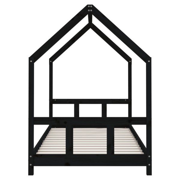 Estructura de cama para niños madera de pino negro 90x190 cm