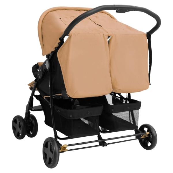 Carrito para gemelos de acero gris taupé